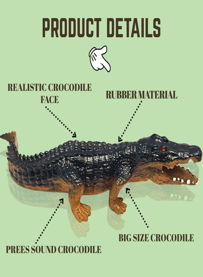 Mallexo Crocodile Action Figure Toy for Kids 3+| 1PC Realistic Alligator Toys for Boys and Girls with Choo-Choo Sound Detailed Reptile Wild Animal Figurine Education & Decor Item Birthday Gift(Black) - Image 5